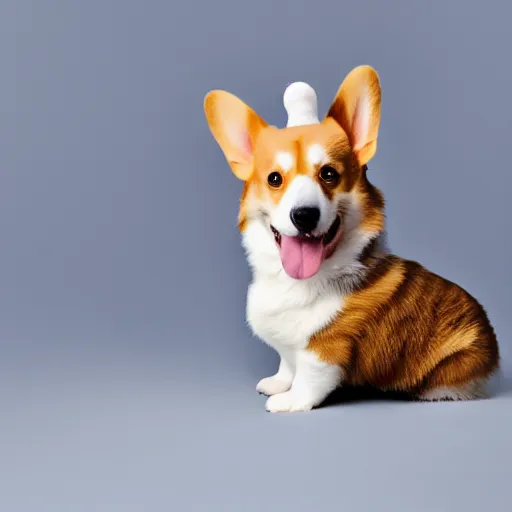 Prompt: a corgi as baby yoda, studio lighting, in the style of annie leibovitz - h 6 4 0
