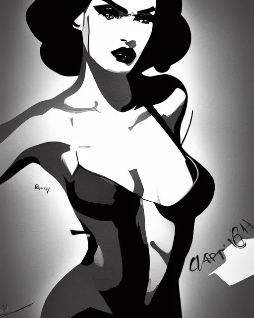 Prompt: closeup portrait of film noir angry megan fox in a bikini wearing ray ban sunglasses, china town blade runner, glamour pose, detailed illustration, digital art, trending on artstation, arney freytag, film noir, alberto vargas, patrick nagel, graffiti,