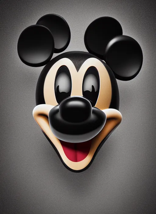 Prompt: fake animatronic mickey mouse head, Picasso, wet, fractal, broken, warped and distorted, time shift, inter-dimensional, radiant alien, octane render