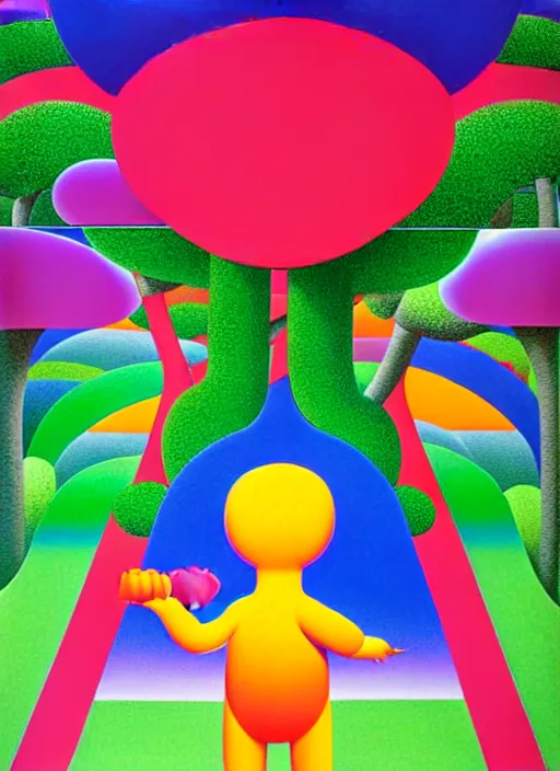 Image similar to garden by shusei nagaoka, kaws, david rudnick, airbrush on canvas, pastell colours, cell shaded, 8 k