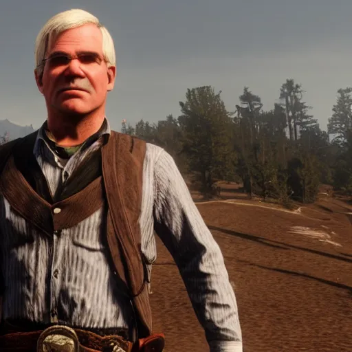 Prompt: Steve Martin in Red Dead Redemption 2