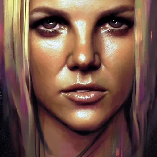 Image similar to britney spears, hyperrealistic portrait, bladerunner street, art of elysium by jeremy mann and alphonse mucha, fantasy art, photo realistic, dynamic lighting, artstation, poster, volumetric lighting, very detailed face, 4 k, award winning