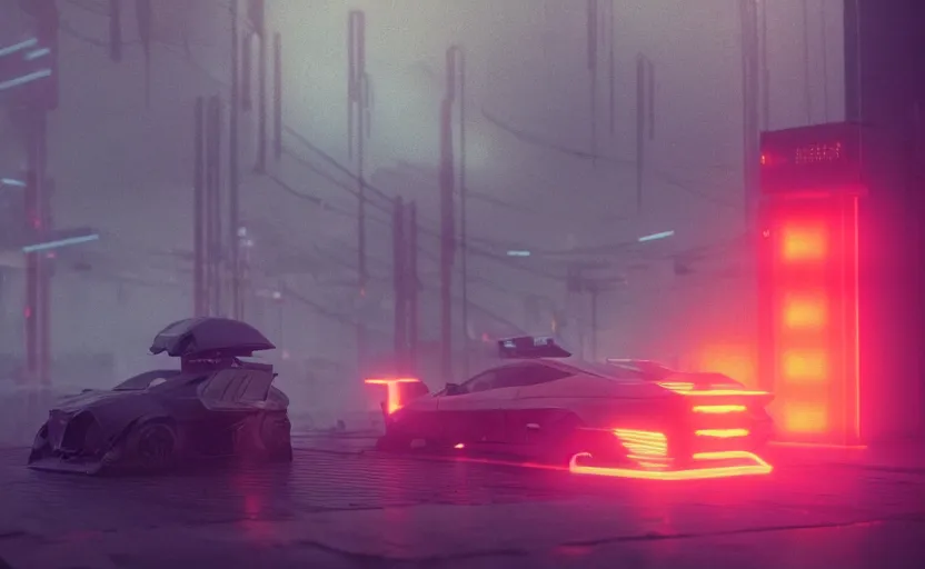 Image similar to A scene from bladerunner 2049, rendered by Beeple, cyberpunk style, environment concept, digital art, unreal engine, WLOP, trending on artstation, 4K UHD image,