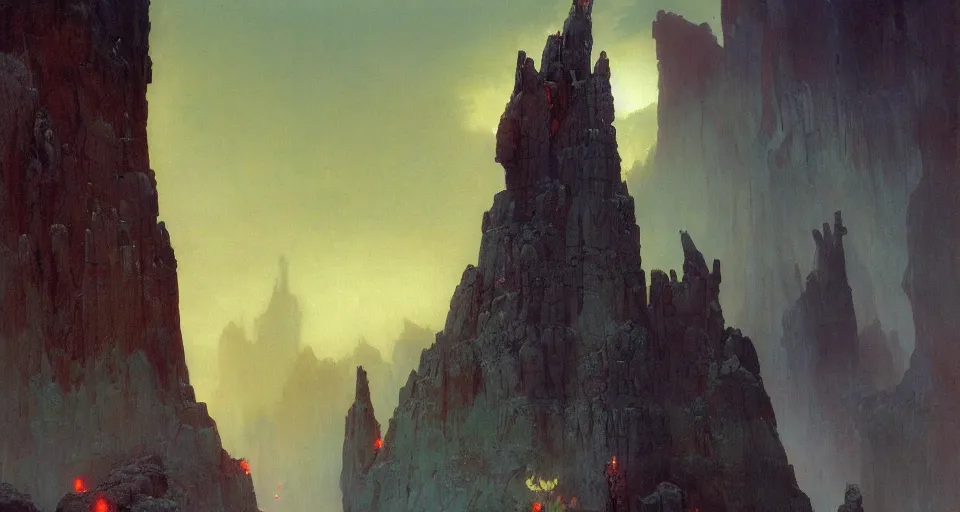 Image similar to rune - carved stone monolith, intricate, vivid colors, elegant, highly detailed, john park, frazetta, john howe, ruan jia, jeffrey catherine jones