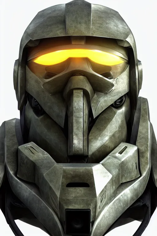 Image similar to robot ninja mask helmet halo master chief radiating a glowing aura global illumination ray tracing hdr fanart arstation by ian pesty and katarzyna da „ bek - chmiel