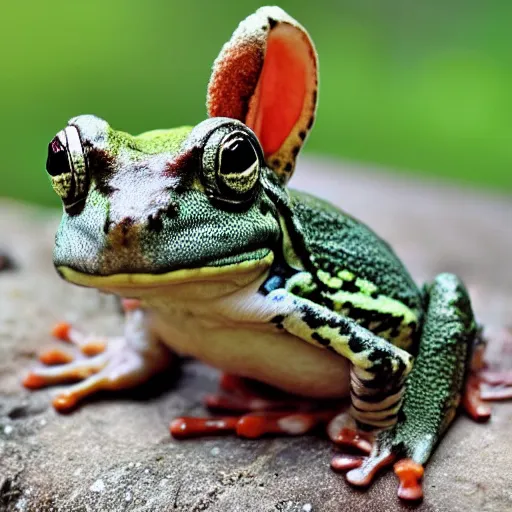 Prompt: frog and rabbit hybrid mutant animal real picture