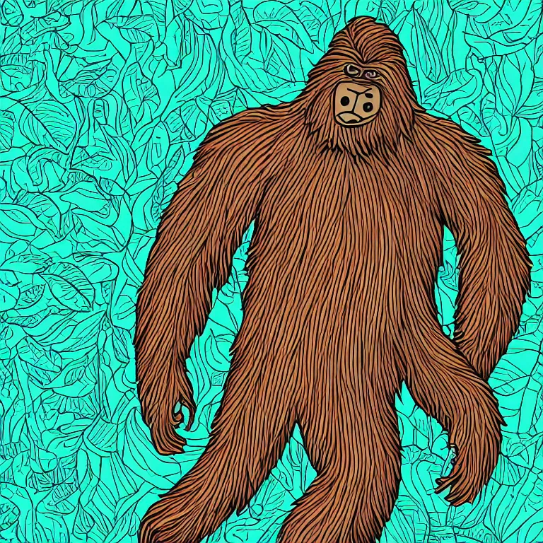 Image similar to illustration of bigfoot, svg, illustrator