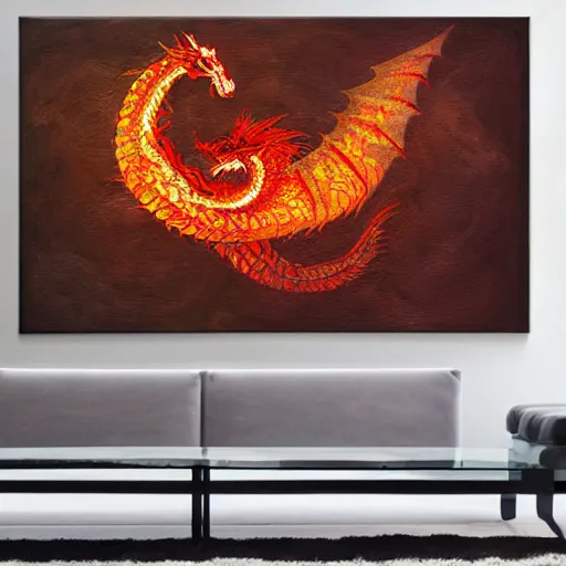 Prompt: “fire breathing dragon, abstract art”