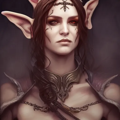 Image similar to detailed portrait, shadar kai, flyn rider elf rogue, bloodbourne, fine details, realistic shaded,dynamic pose, natural lighting, medium level shot, Mucha style , Grim fantasy, illustration ,concept art,