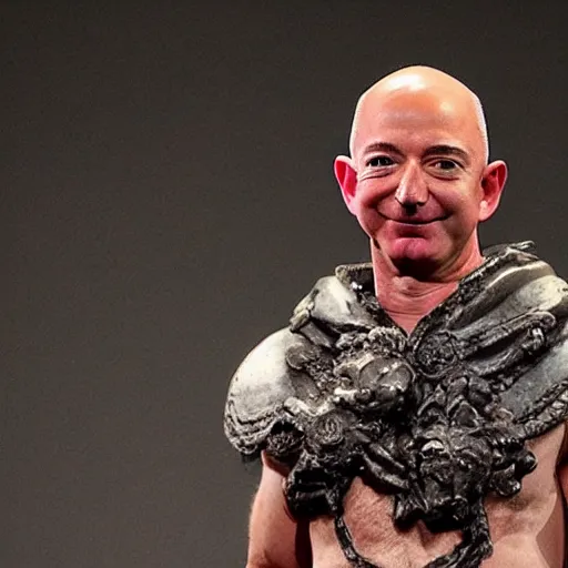 Prompt: jeff bezos as an angry roman god