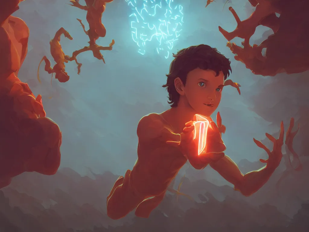 Prompt: single hero world stranger things, behance hd by jesper ejsing, by rhads, makoto shinkai and lois van baarle, ilya kuvshinov, rossdraws global illumination, golden ratio, symmetrical beauty face