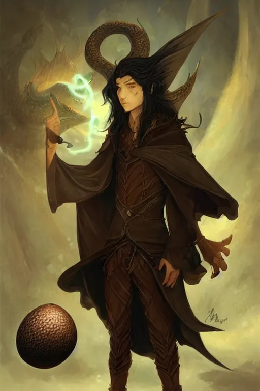 portrait of elven teenage boy mage with long black | Stable Diffusion ...