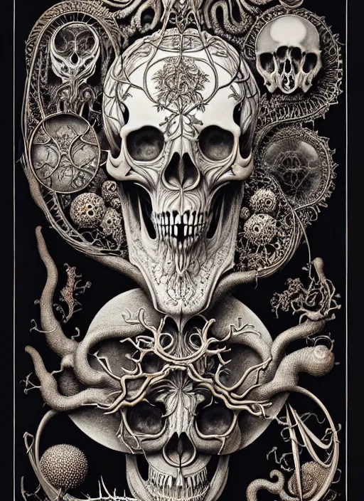 Image similar to art forms of nature by ernst haeckel, memento mori by arthur rackham, ornate antique porcelain beautiful skull mask, ultrasharp, photorealistic, hyperdetailed, octane render, polished, art nouveau, neo - gothic, gothic, intricate ornamental organic filigree, art nouveau botanicals, art forms of nature by ernst haeckel, horizontal symmetry, symbolist, visionary