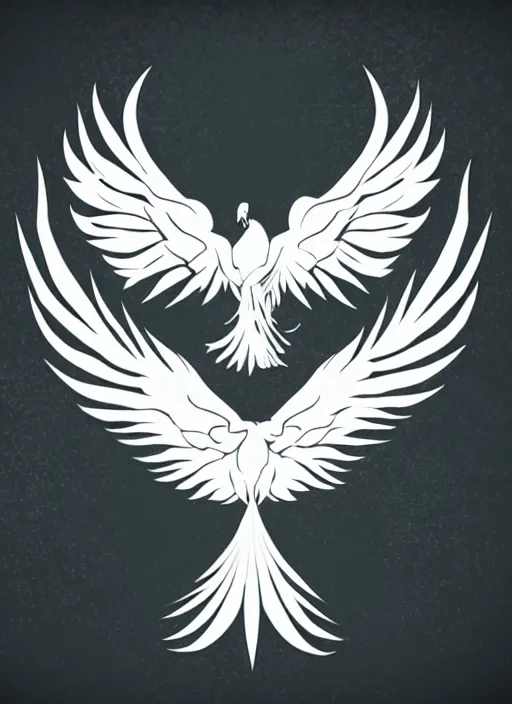 Image similar to white phoenix on salt mountain simple background simplified design geometric graphic design chris chaw style