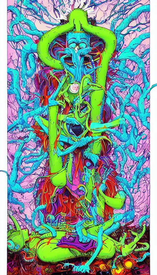 Image similar to psytrance artwork, by alex pardee