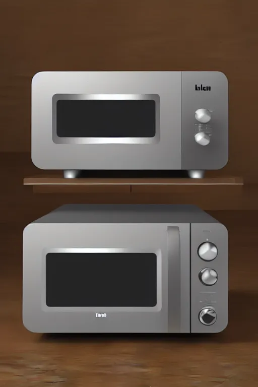 Prompt: Gorgeous 3D render of the Braun Microwave designed by Dieter Rams in the style of the Braun T3 Pocket Radio