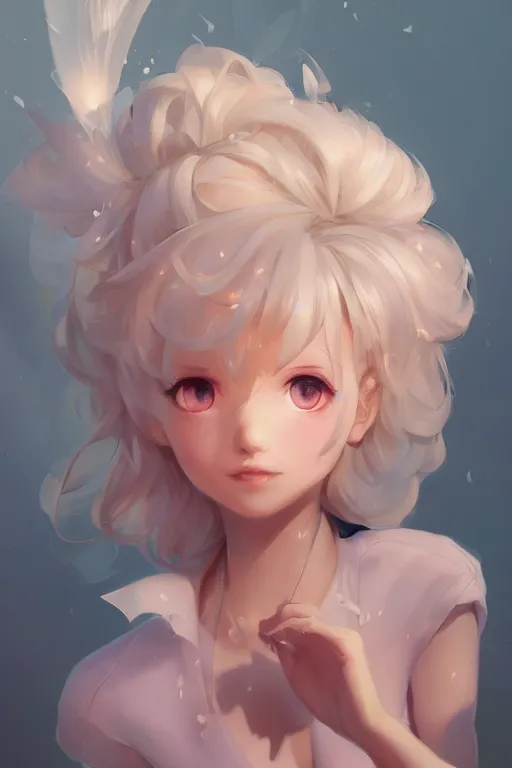 Prompt: a vtuber portrait of Pomu Rainpuff from Nijisanji, by Stanley Artgerm Lau, WLOP, Rossdraws, James Jean, Andrei Riabovitchev, Marc Simonetti, and Sakimichan, trending on artstation