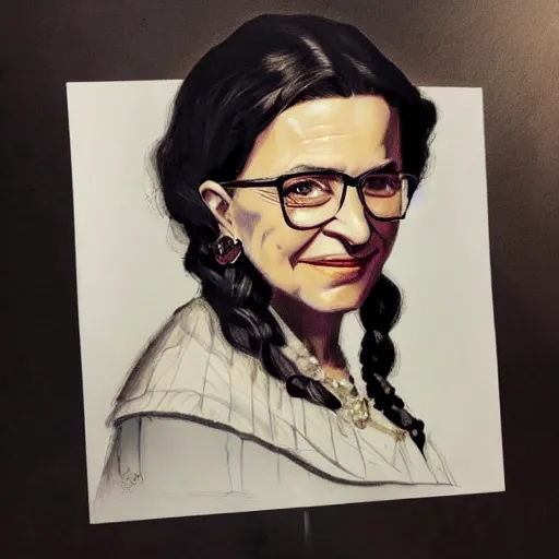 Prompt: portrait of a young ruth bader ginsberg as yennefer from the witcher