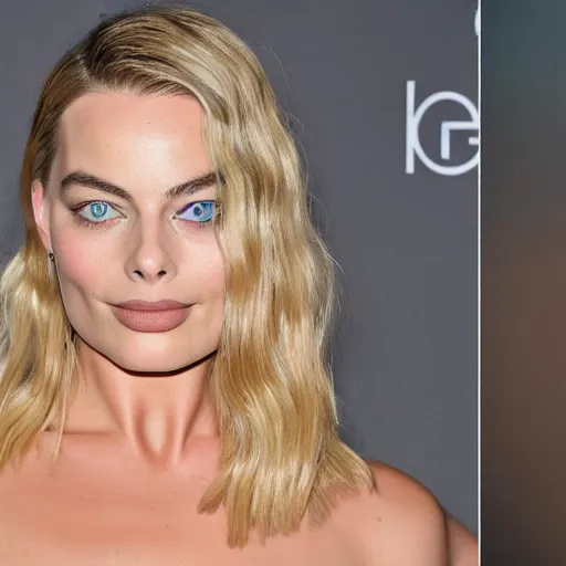 Prompt: margot robbie as cave painting