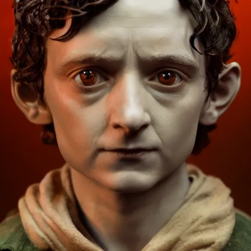 Image similar to tribute sculpture of elijah wood as frodo, made by stanley artgerm lau, wlop, rossdraws, artstation, cgsociety, concept art, cgsociety, octane render, trending on artstation, artstationhd, artstationhq, unreal engine, 4 k, 8 k