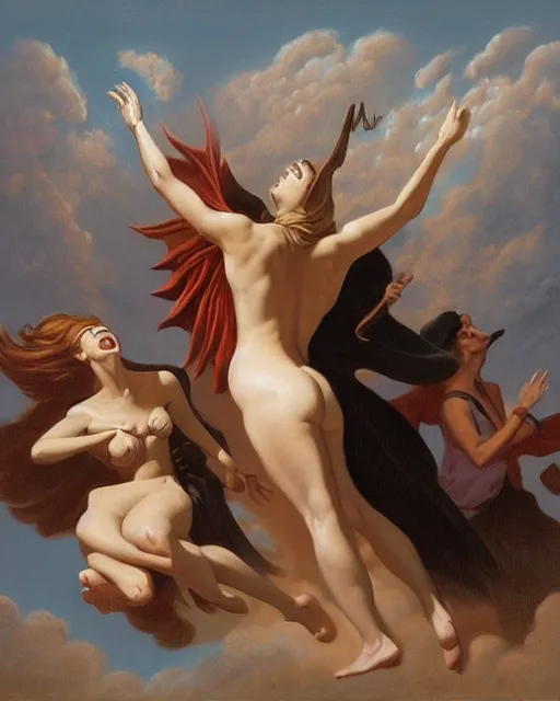 Image similar to Witches Going To Their Sabbath by Luis Ricardo Falero