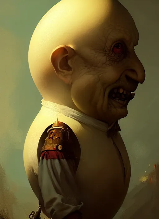 Image similar to portrait of the humpty dumpty by greg rutkowski