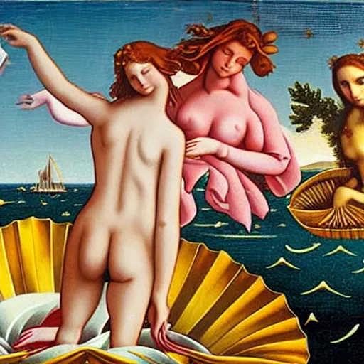 Prompt: the birth of venus censored