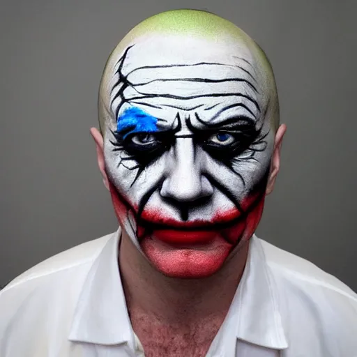 Image similar to Joker face paint on Walter white