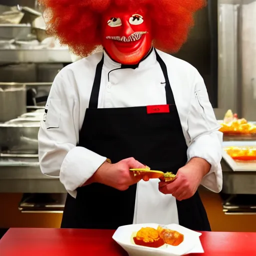 Image similar to Picture from Top Chef Season 99 - Ronald Mcdonald at Judge's Table