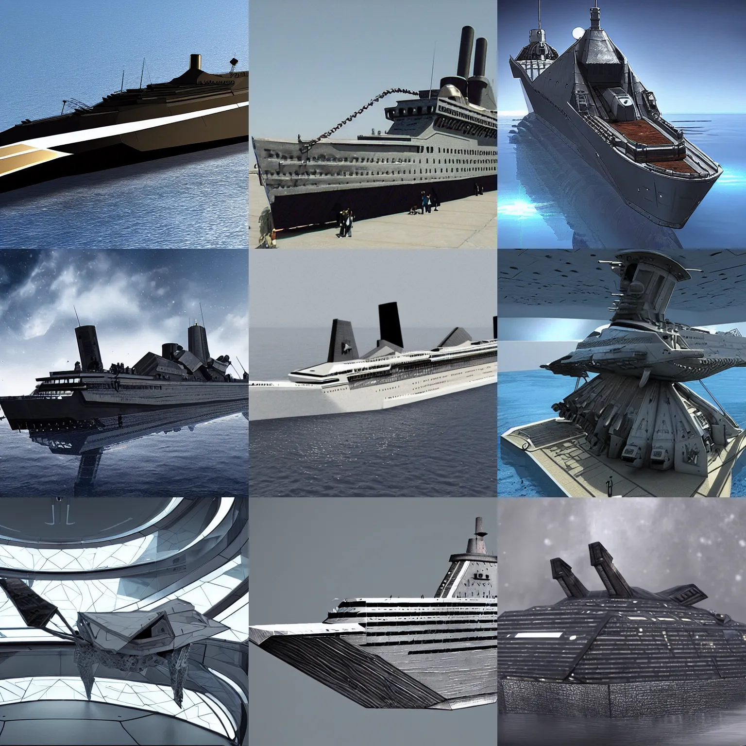 Prompt: armored futuristic titanic