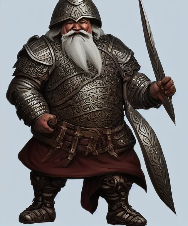 Image similar to 3D stylised render from zbrush of old mongolian dwarven general portrait, armored, full body, dynamic pose, long hair, moustache, goatee, fantasy, simplified, exaggerated, highly detailed, digital painting, artstation, concept art, smooth, sharp focus, illustration, art by artgerm and greg rutkowski and alphonse mucha, in style of wold of warcraft