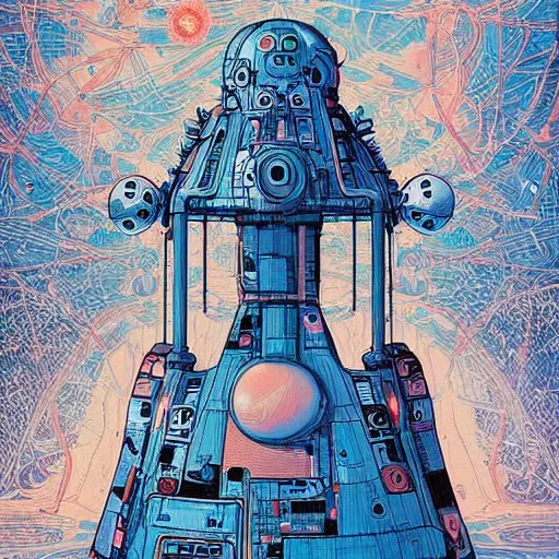 Prompt: a space ship designed by James Jean