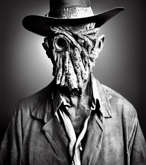 Image similar to portrait of the invisible man, angry look, dark background, studio light, hdr, nikon 2 4 mm f / 1. 8 g, in - frame, by sebastiao salgado