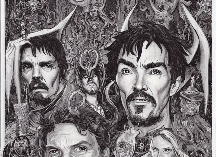 Image similar to a highly detailed satanic portrait of stephen strange, james gurney, james jean