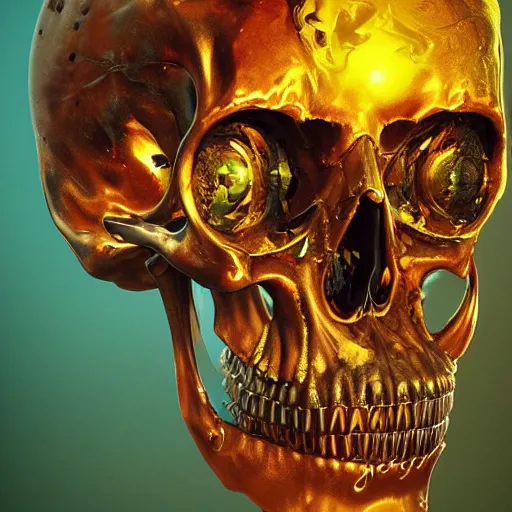 Image similar to portrait_of_a_melting_skull._intricate_abstract._intricate_artwork._by_Tooth_Wu_wlop_beeple_dan_mumford._octane_render_trending_on_artstat