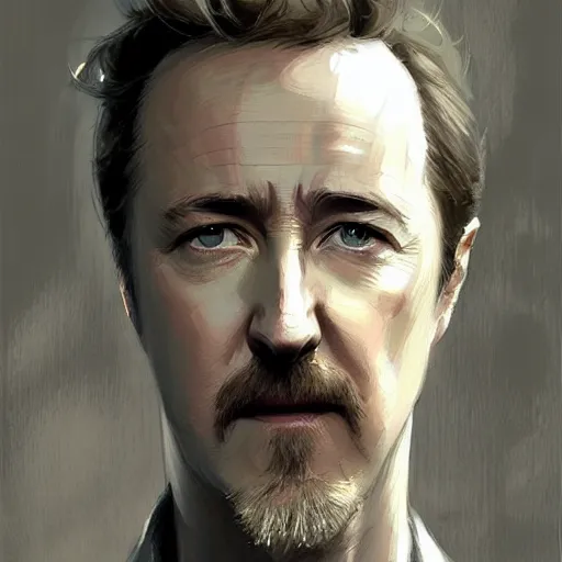 Image similar to a portrait of edward norton's face as an egg, concept art by greg rutkowski, artgerm and ruan jia