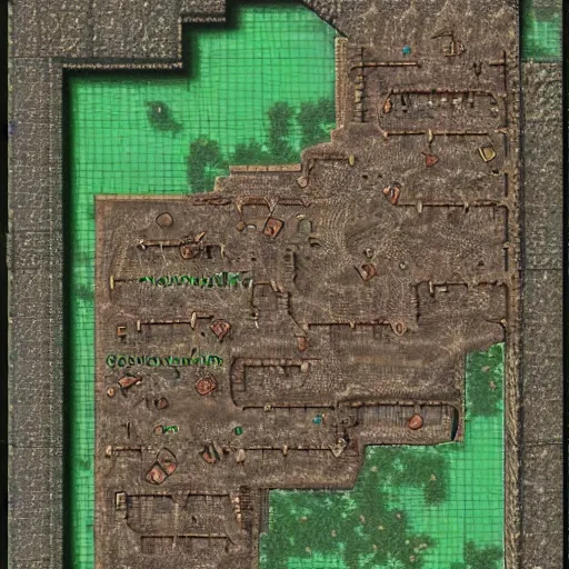 Prompt: overhead map of a dungeon