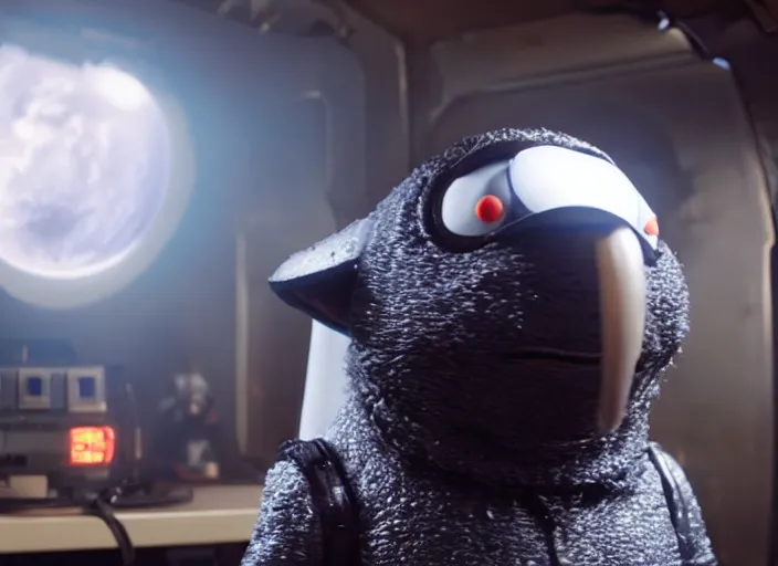 Image similar to film still of nibbler in the new scifi movie, 4 k