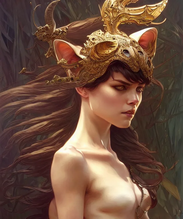 Prompt: A very angry cat, fantasy, intricate, elegant, highly detailed, digital painting, artstation, concept art, smooth, sharp focus, illustration, art by artgerm and greg rutkowski and alphonse mucha