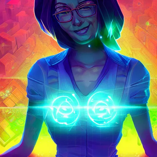 Image similar to skill magic geek inside matrix deepdream radiating a glowing aura stuff loot legends stylized digital illustration video game icon artstation lois van baarle, ilya kuvshinov, rossdraws,