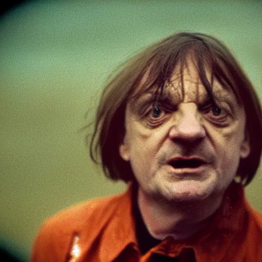 Prompt: mark e smith swimming underwater, about to catch a big fish