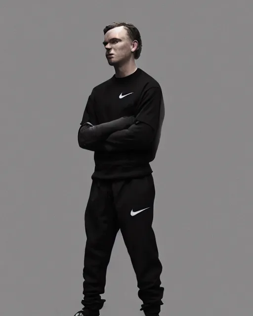 Image similar to Medium shot of Erolson Hugh wearing Nike ACG+Acronym P31-DS Pants in the style of greg rutkowski