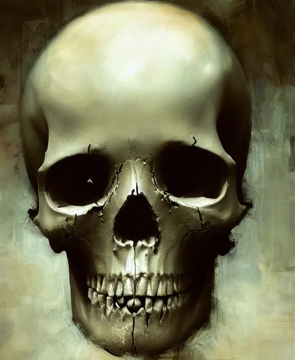 Image similar to a boy wearing a skull by jeremy mann