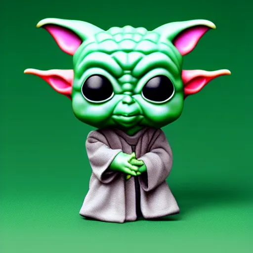 Image similar to cute isometric baby yoda funko pop