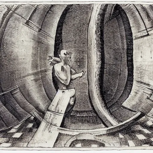 Image similar to A illustration. A rip in spacetime. Did this device in his hand open a portal to another dimension or reality?! Labyrinth Pan's by Frans Francken the Younger, by Santiago Calatrava