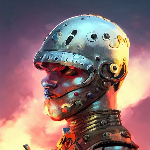 Image similar to cyberpunk viking helmet mask warrior goddess robot ninja fantasy, art gta 5 cover, official fanart behance hd artstation by jesper ejsing, by rhads, makoto shinkai and lois van baarle, ilya kuvshinov, ossdraws