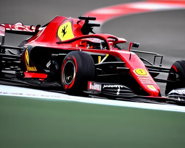 Image similar to live action photo of the 2 0 2 2 f 1 scuderia ferrari, 8 k, sports photography