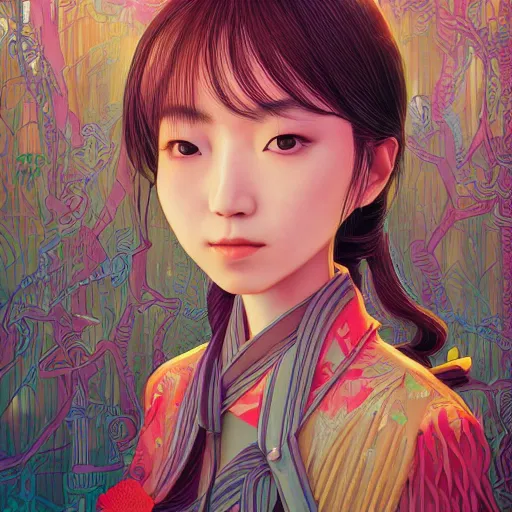 Prompt: the portrait of an incredibly cute and sophisticated japanese woman partially made of onions of all colors, an ultrafine detailed illustration by james jean, final fantasy, intricate linework, bright colors, behance contest winner, vanitas, angular, altermodern, unreal engine 5 highly rendered, global illumination, radiant light, detailed and intricate environment