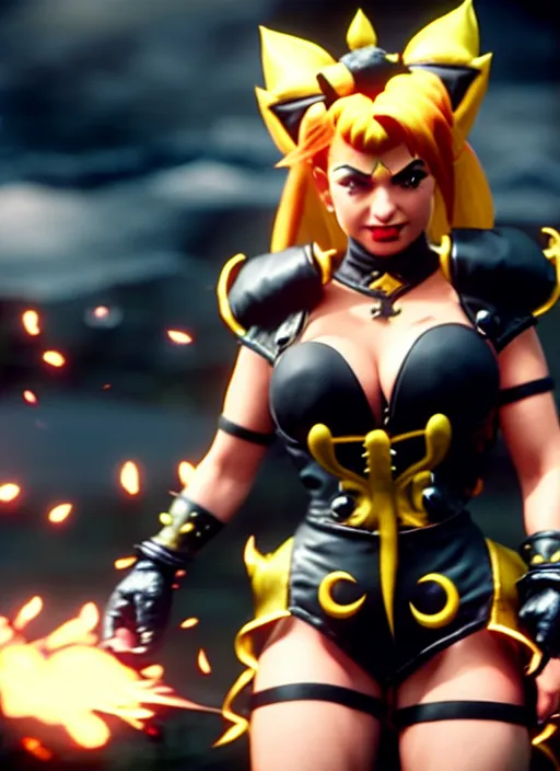 Prompt: bowsette in mortal kombat 1 1, ps 5 screen capture, 4 k