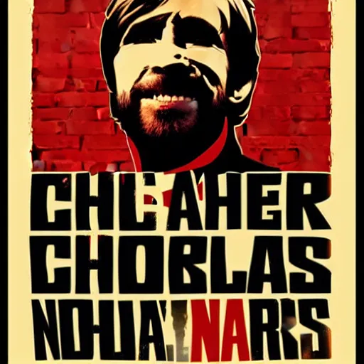 Prompt: chuck - norris poster by shepard fairey